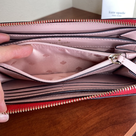 Authentic NWT Kate Spade Large Continental Wallet, Magnolia Street Hotchili, Red - Picture 9 of 12